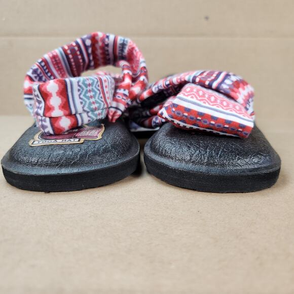 Sanuk Yoga Sling 2 Prints Sandals Women’s SZ 8 Multi-Color Geometric Comfort NEW - Picture 9 of 12